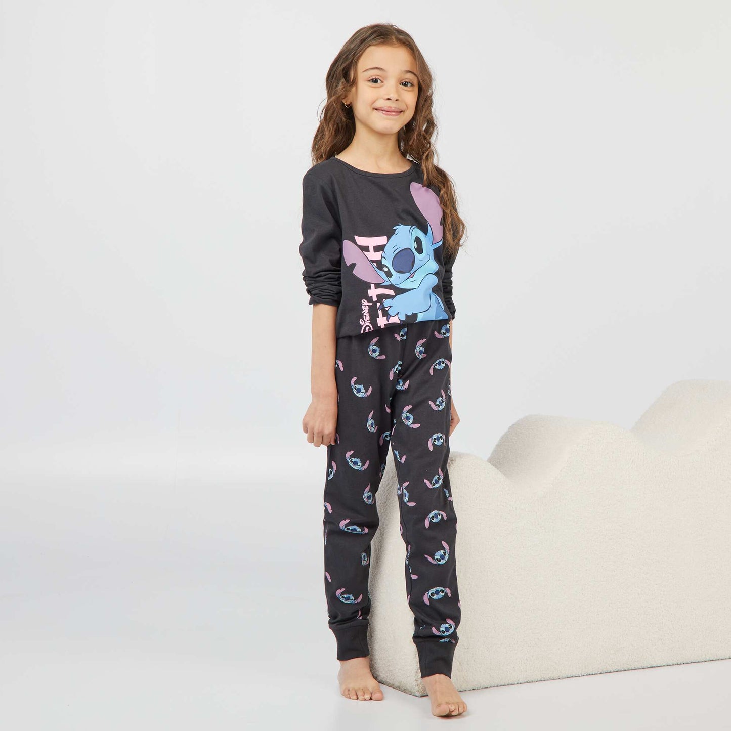 Stitch long pyjama set - 2-piece set GREY