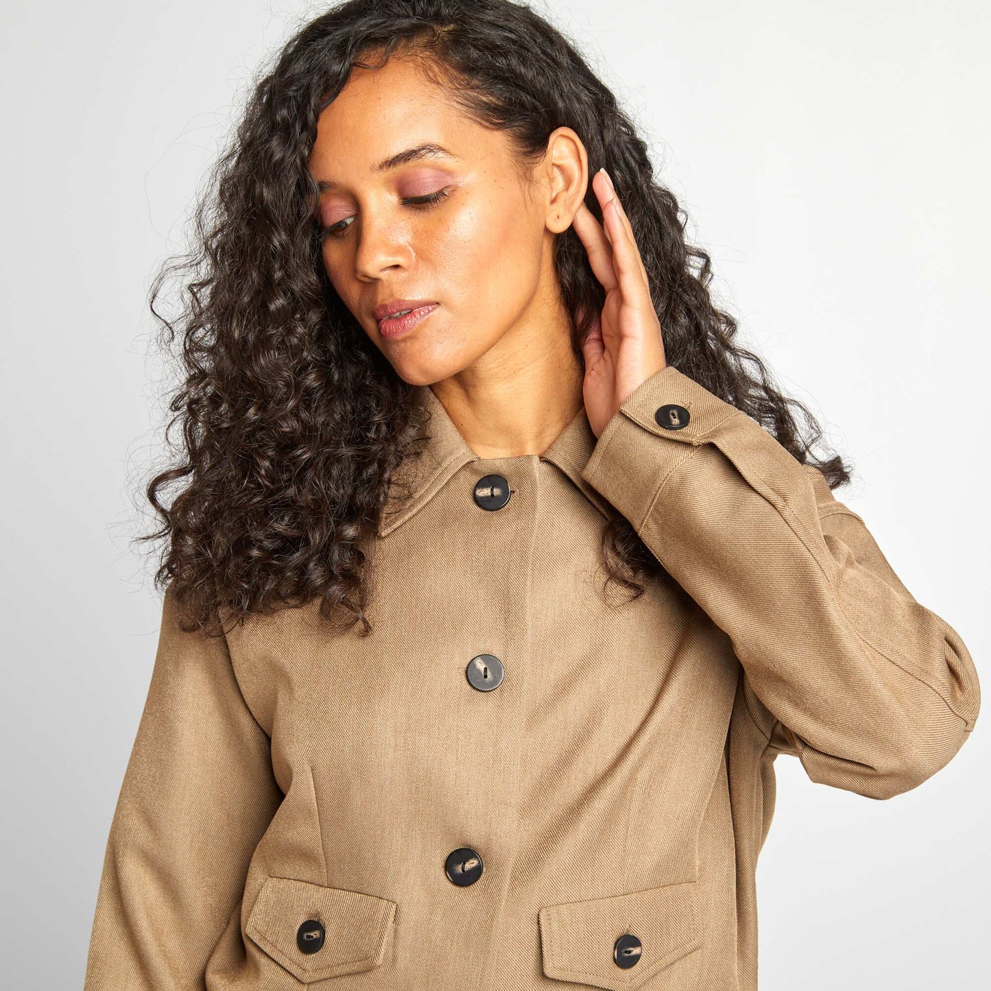 Cropped jacket with buttons BEIGE