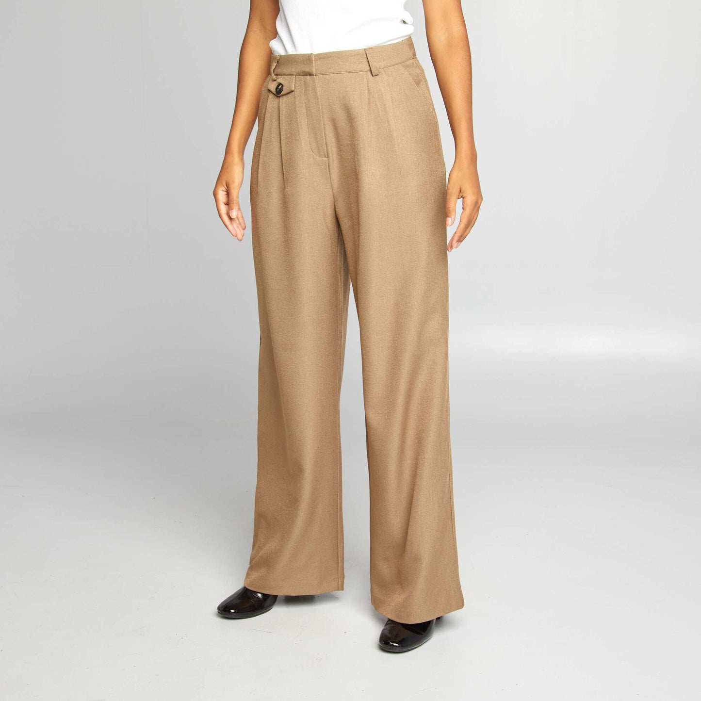 Wide-leg tailored trousers BEIGE