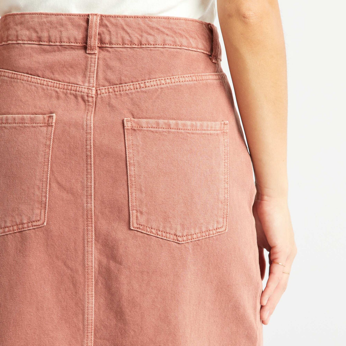 Denim midi skirt PINK