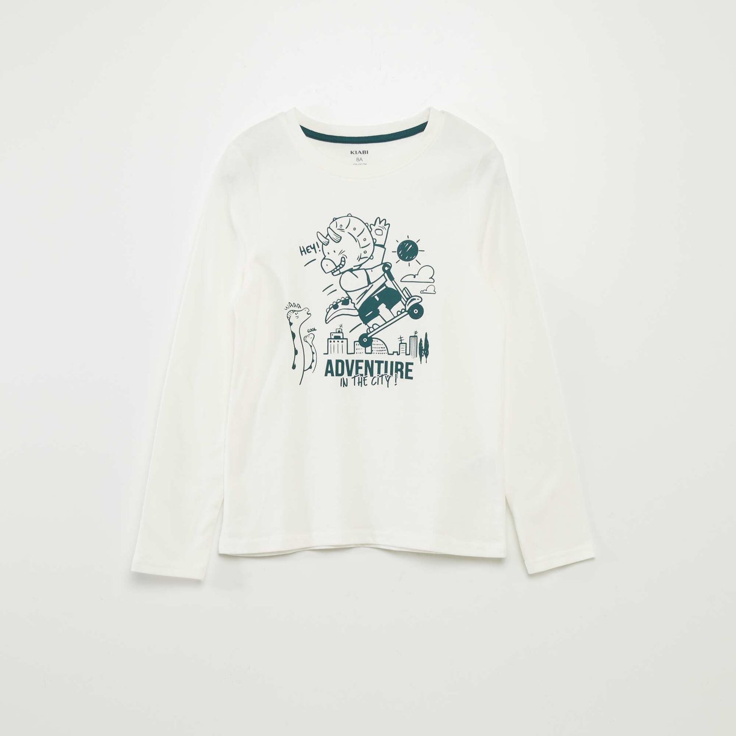 Printed round neck T-shirt WHITE