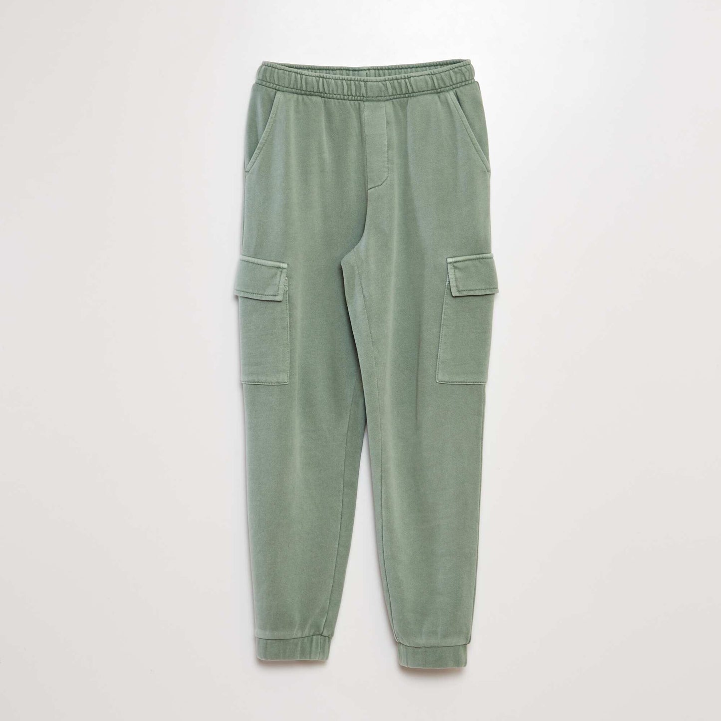 Sweatshirt fabric trousers with pockets GREEN