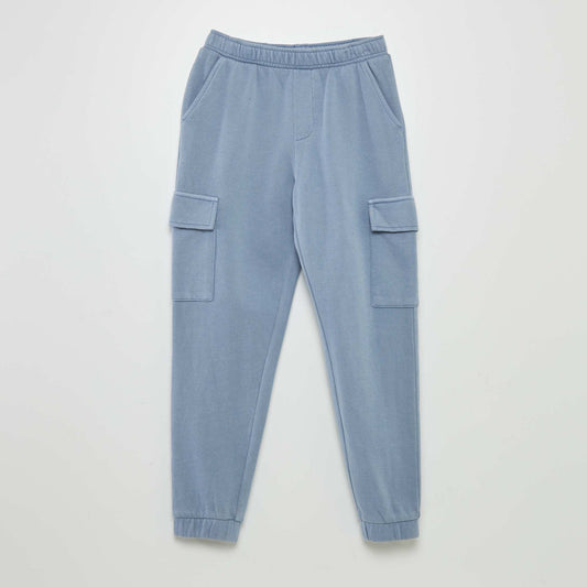 Sweatshirt fabric trousers with pockets BLUE