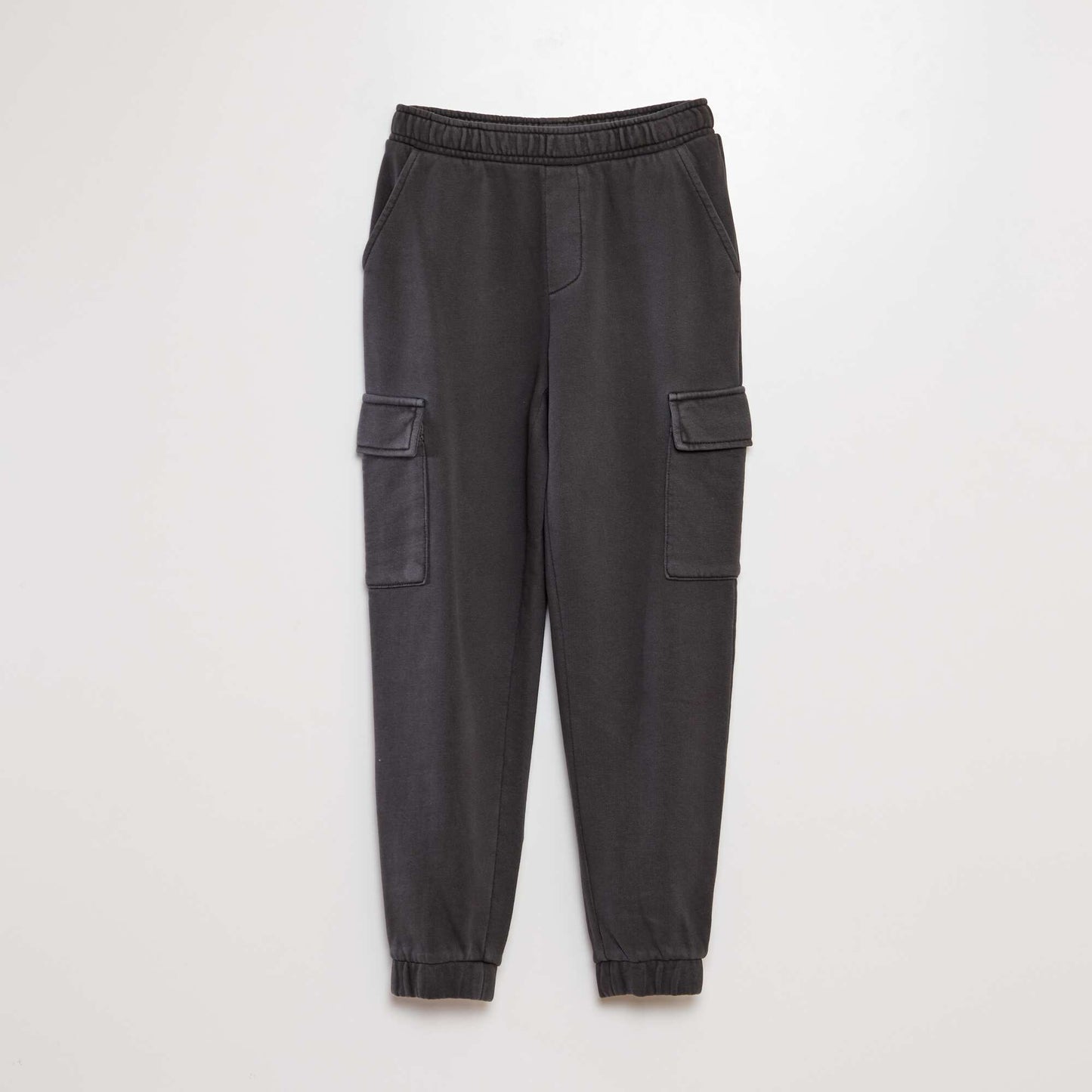 Sweatshirt fabric joggers with pockets BLACK