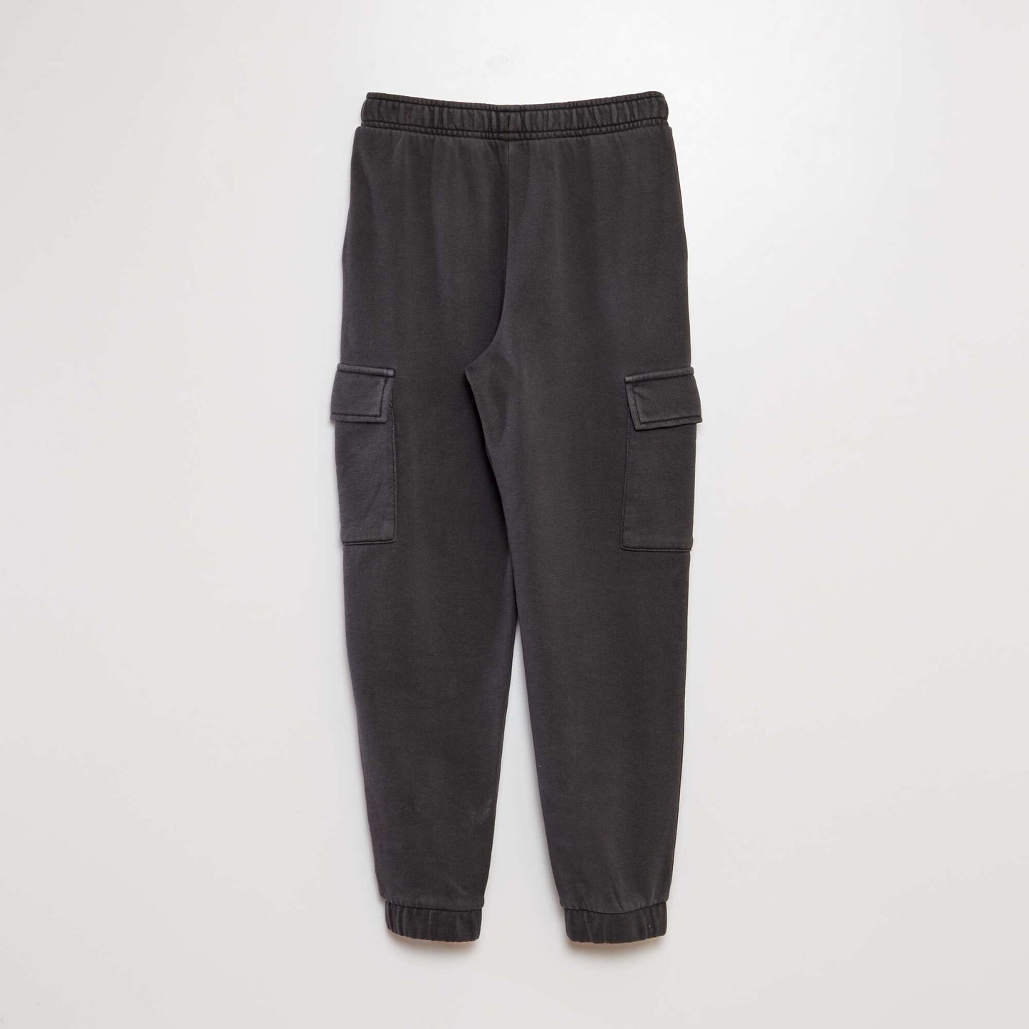 Sweatshirt fabric joggers with pockets BLACK