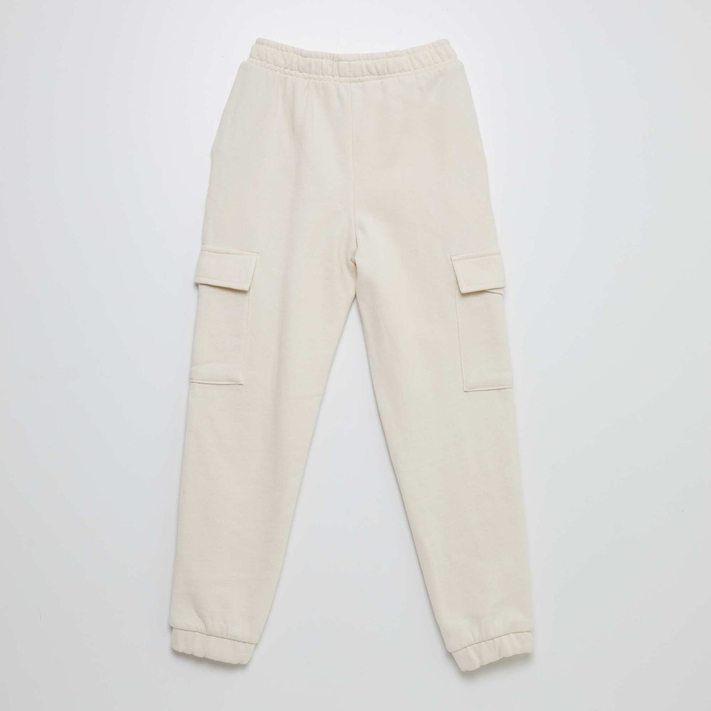 Sweatshirt fabric joggers with pockets WHITE