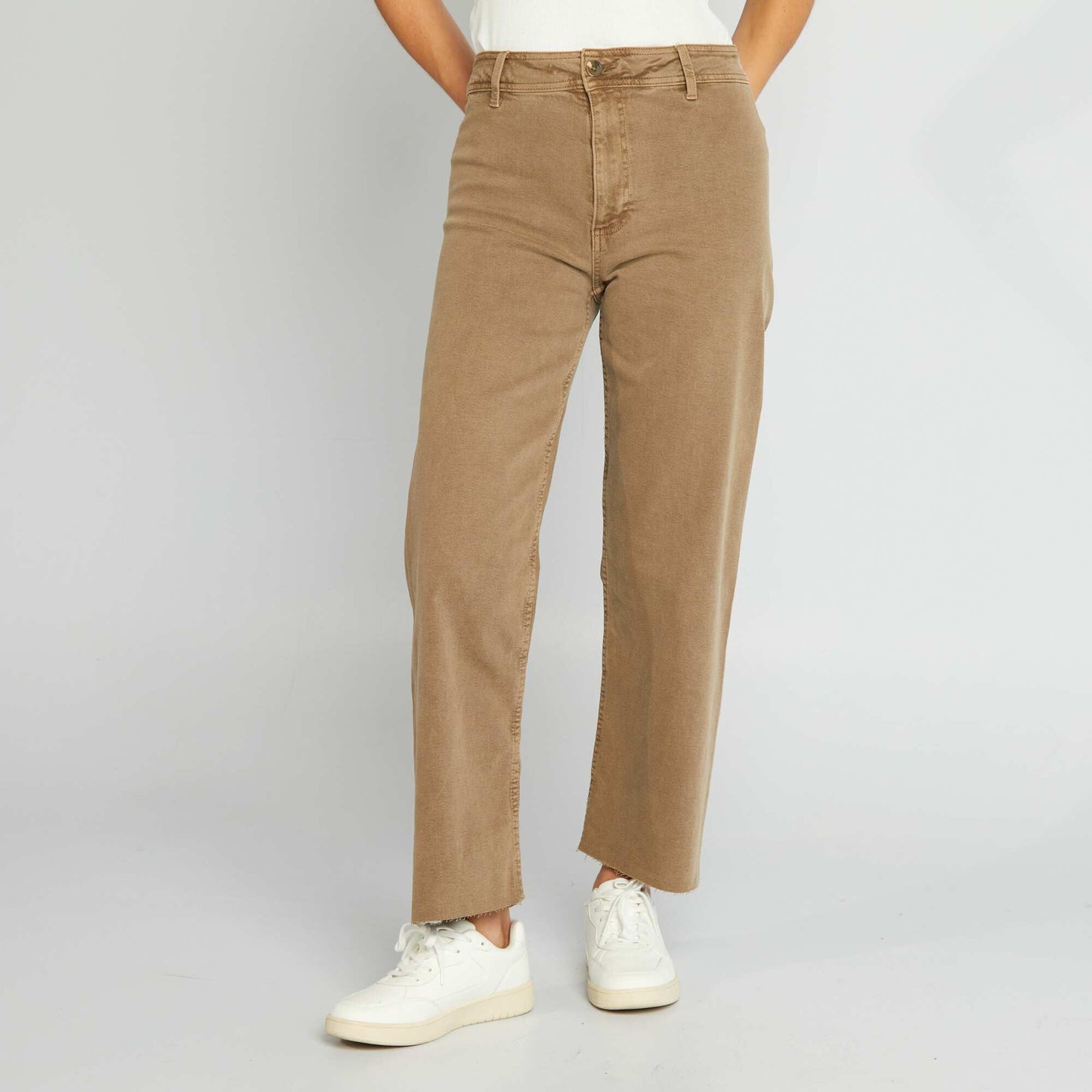 Straight wide-leg trousers - L28 BROWN