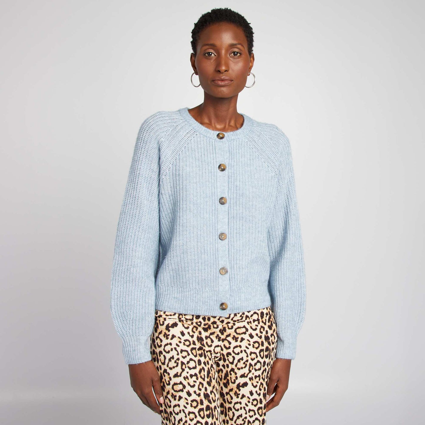 Chunky knit cardigan BLUE