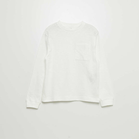 Long-sleeved cotton T-shirt WHITE