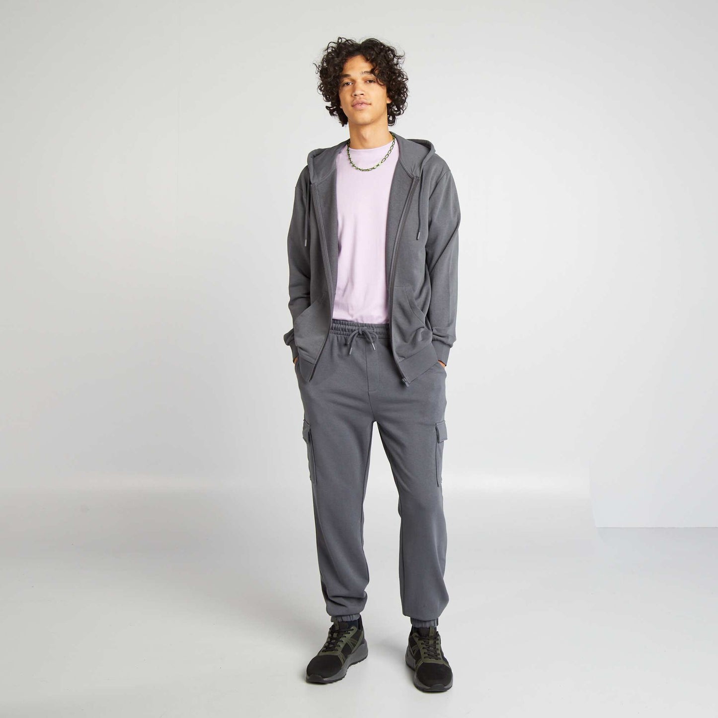 French terry multi-pocket joggers GREY