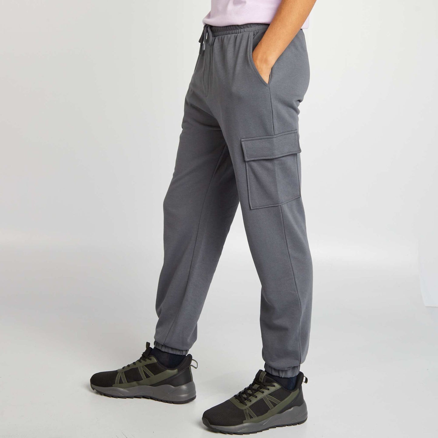 French terry multi-pocket joggers GREY