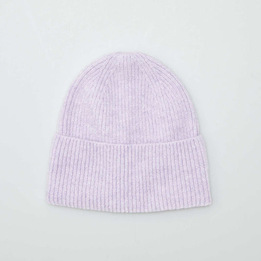 Ribbed knit hat PURPLE