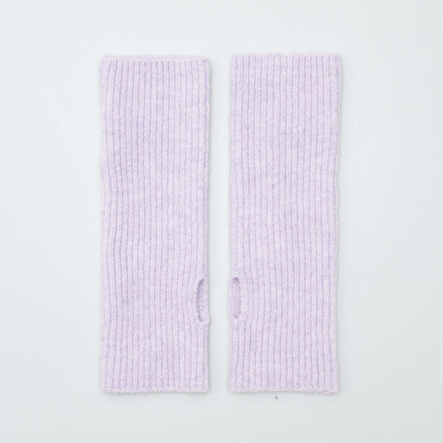 Knitted cuff-style fingerless gloves PURPLE