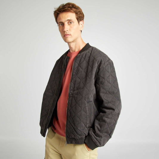 Quilted aviator jacket GREY