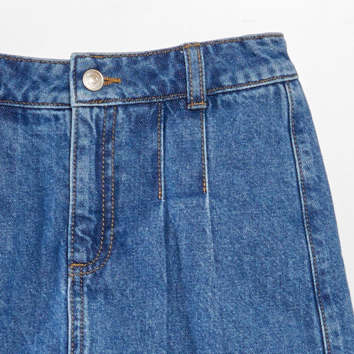 Pleated denim mini skort BLUE