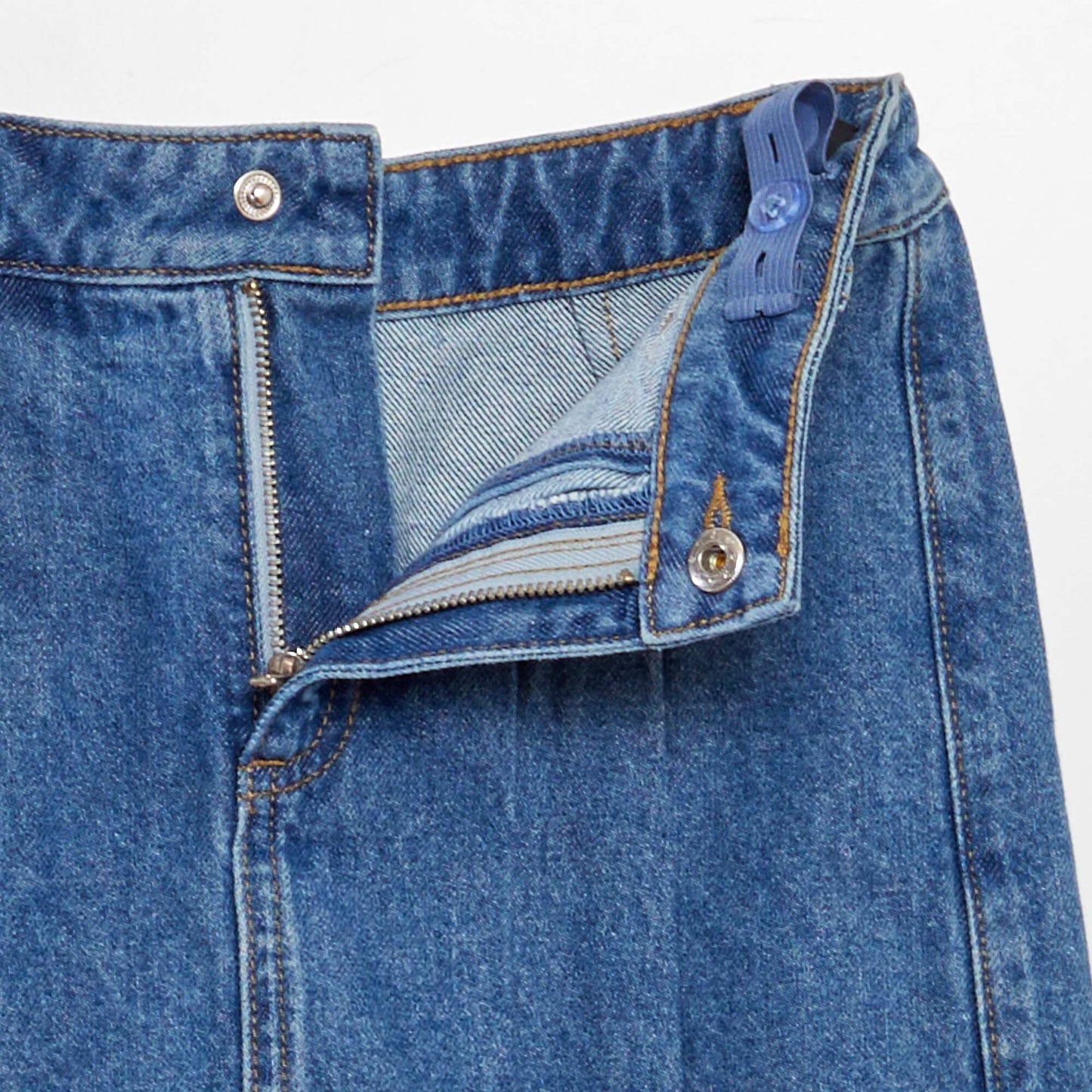 Pleated denim mini skort BLUE