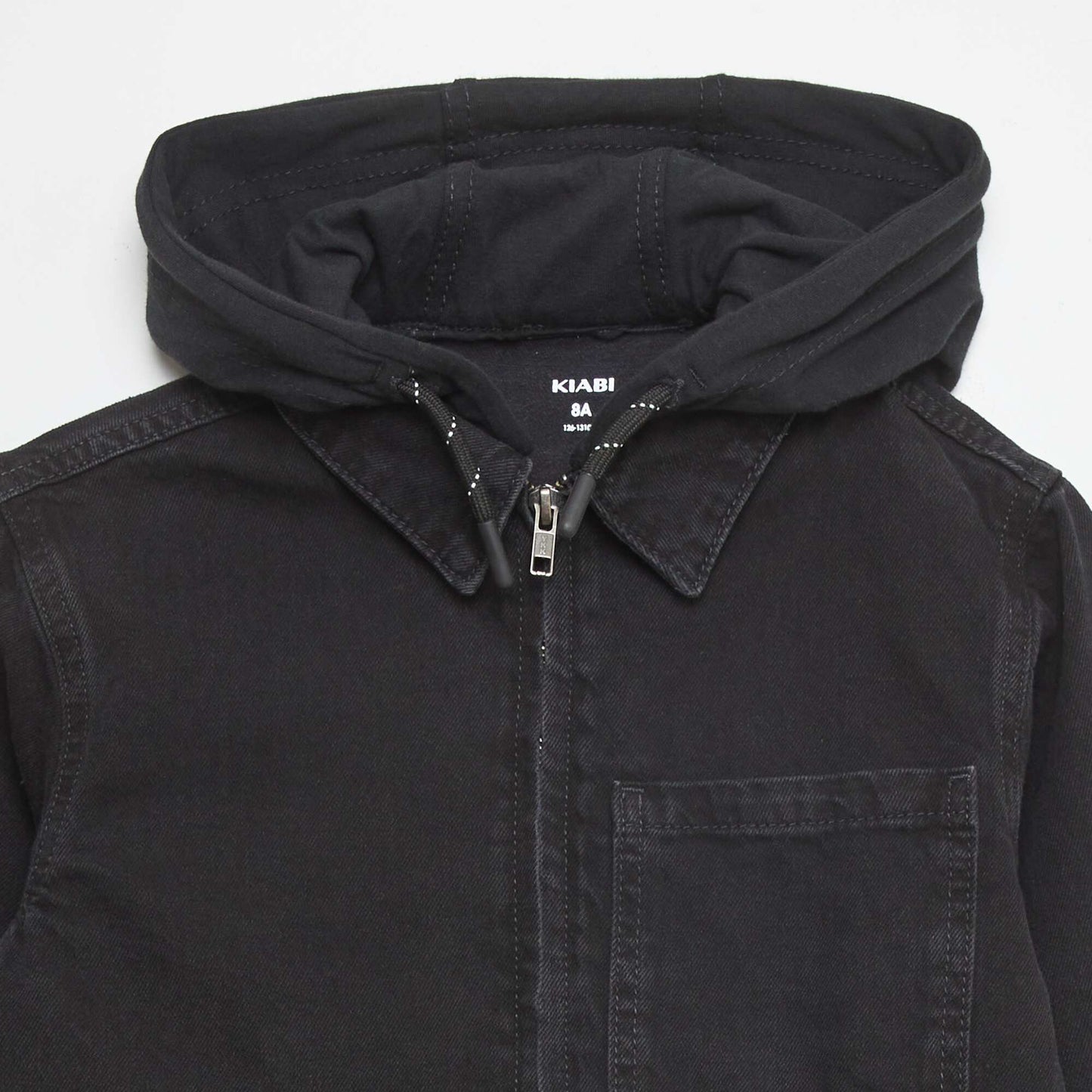 Hooded denim overshirt GREY