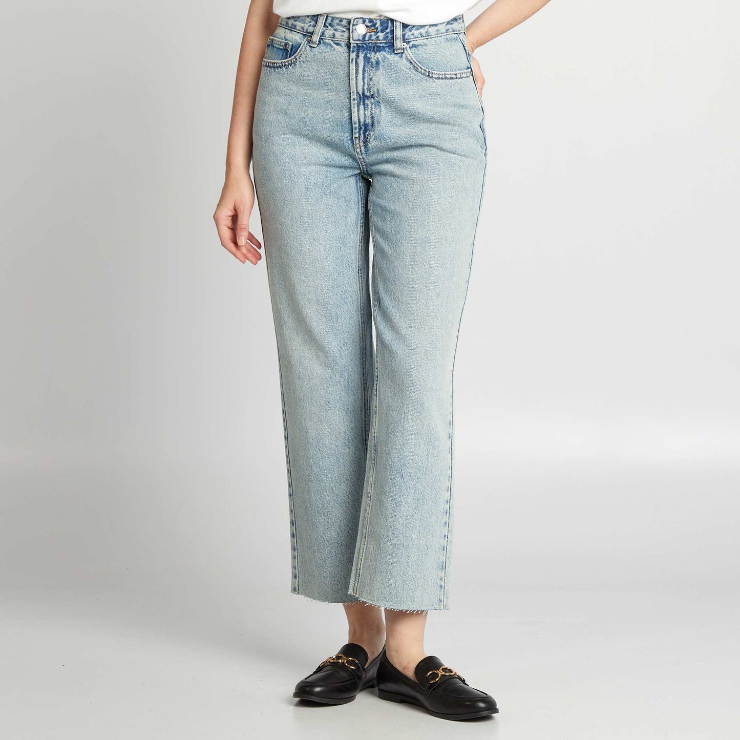 Straight-leg cotton jeans BLUE