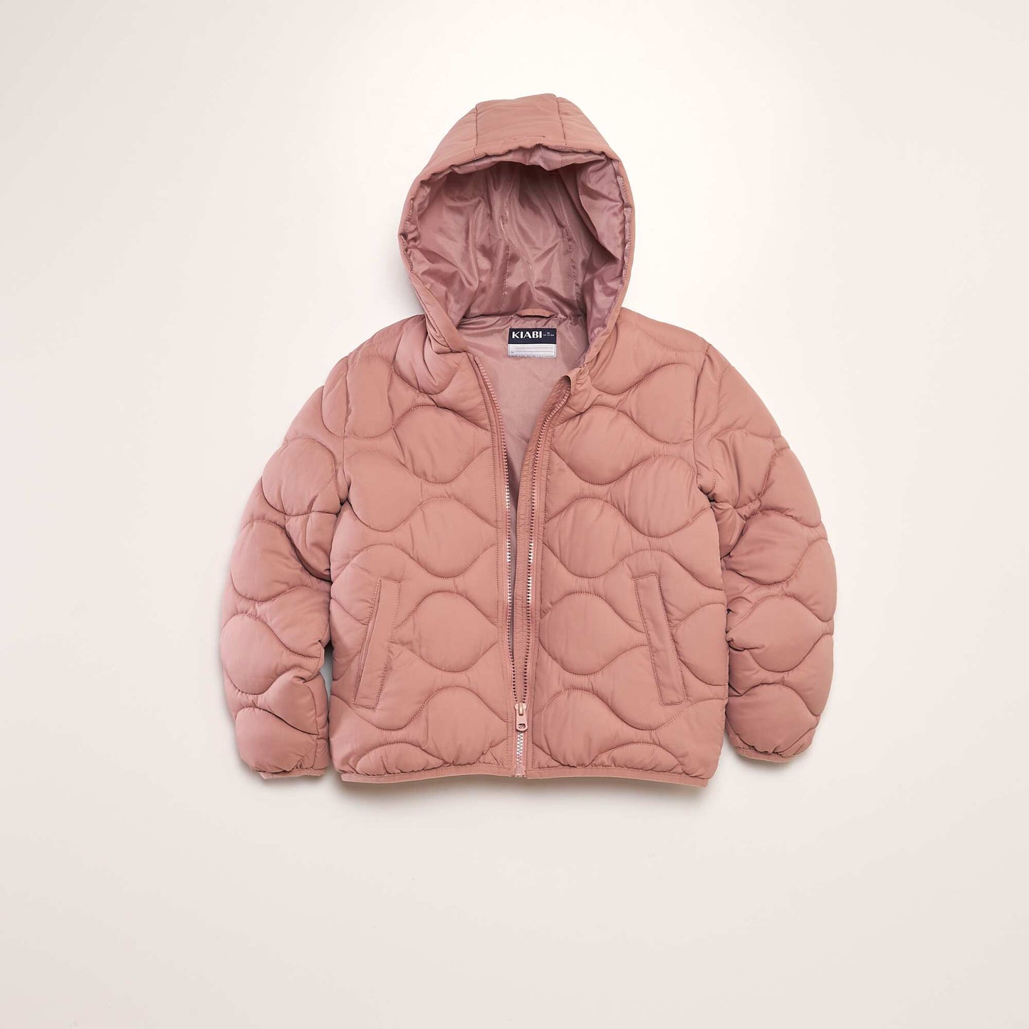 Quilted padded jacket with hood PINK