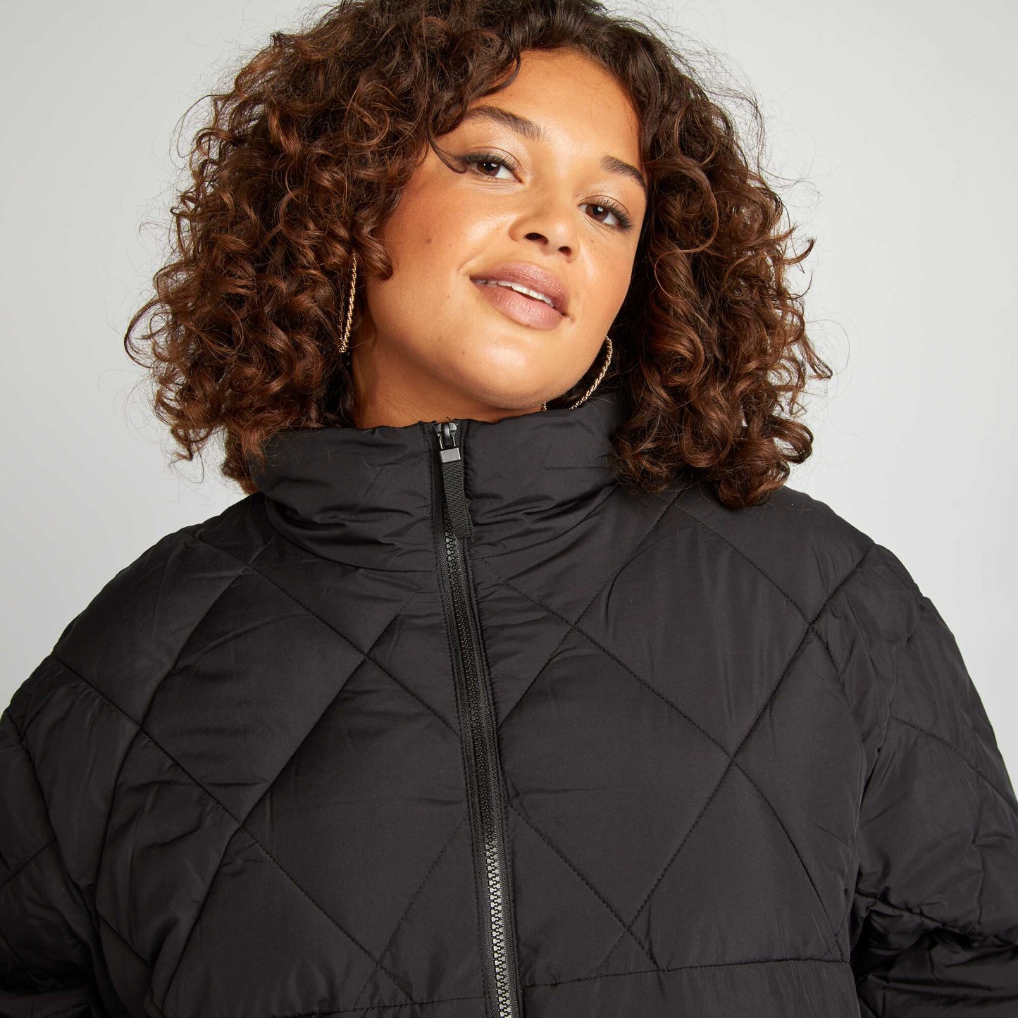 Quilted padded jacket black