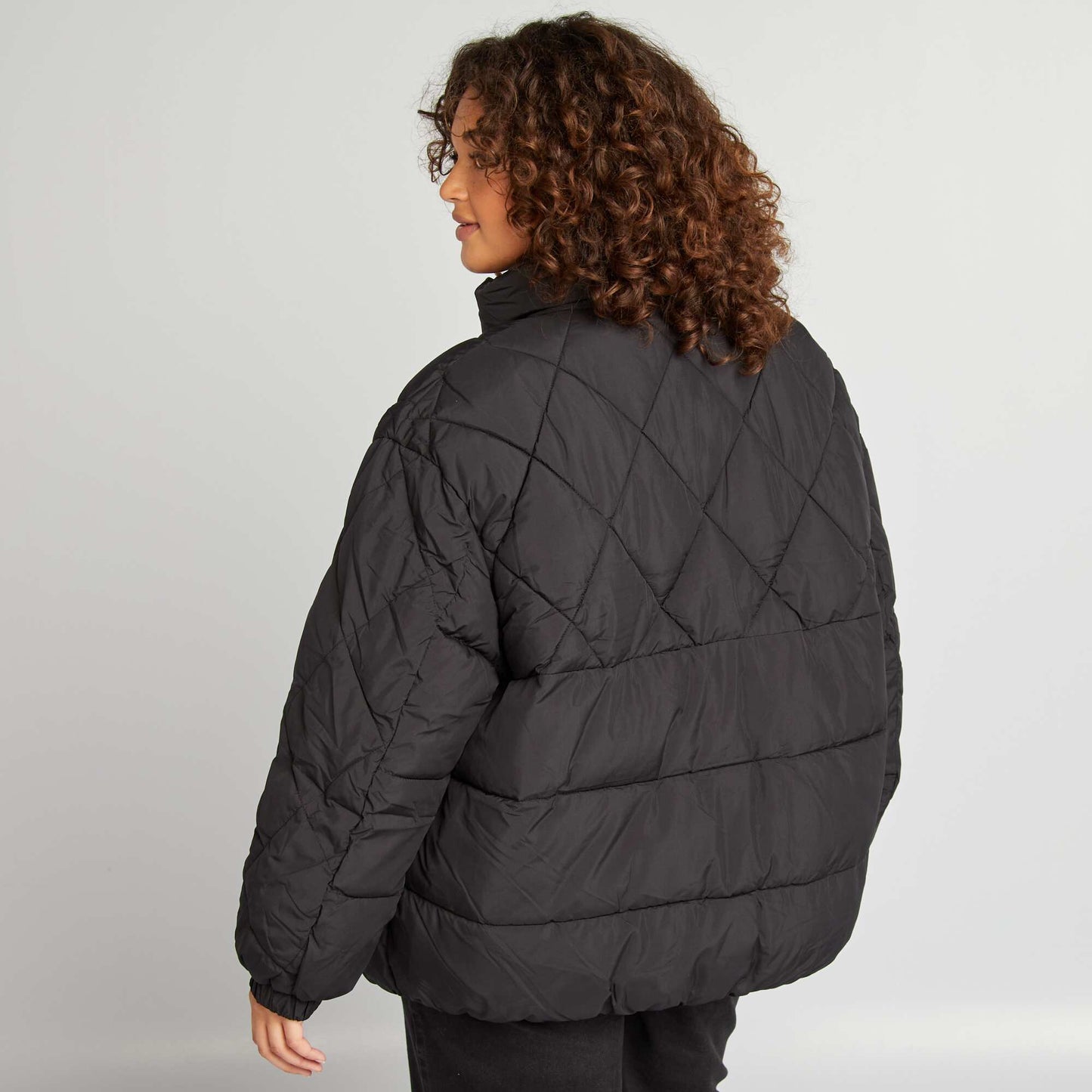 Quilted padded jacket black