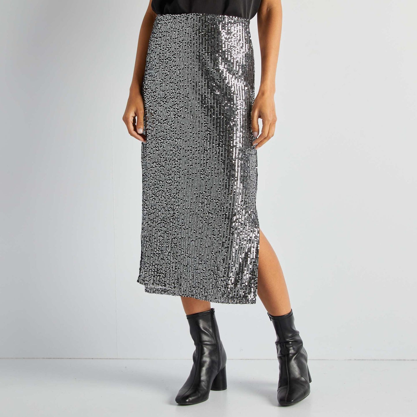 Sequined party skirt GREY