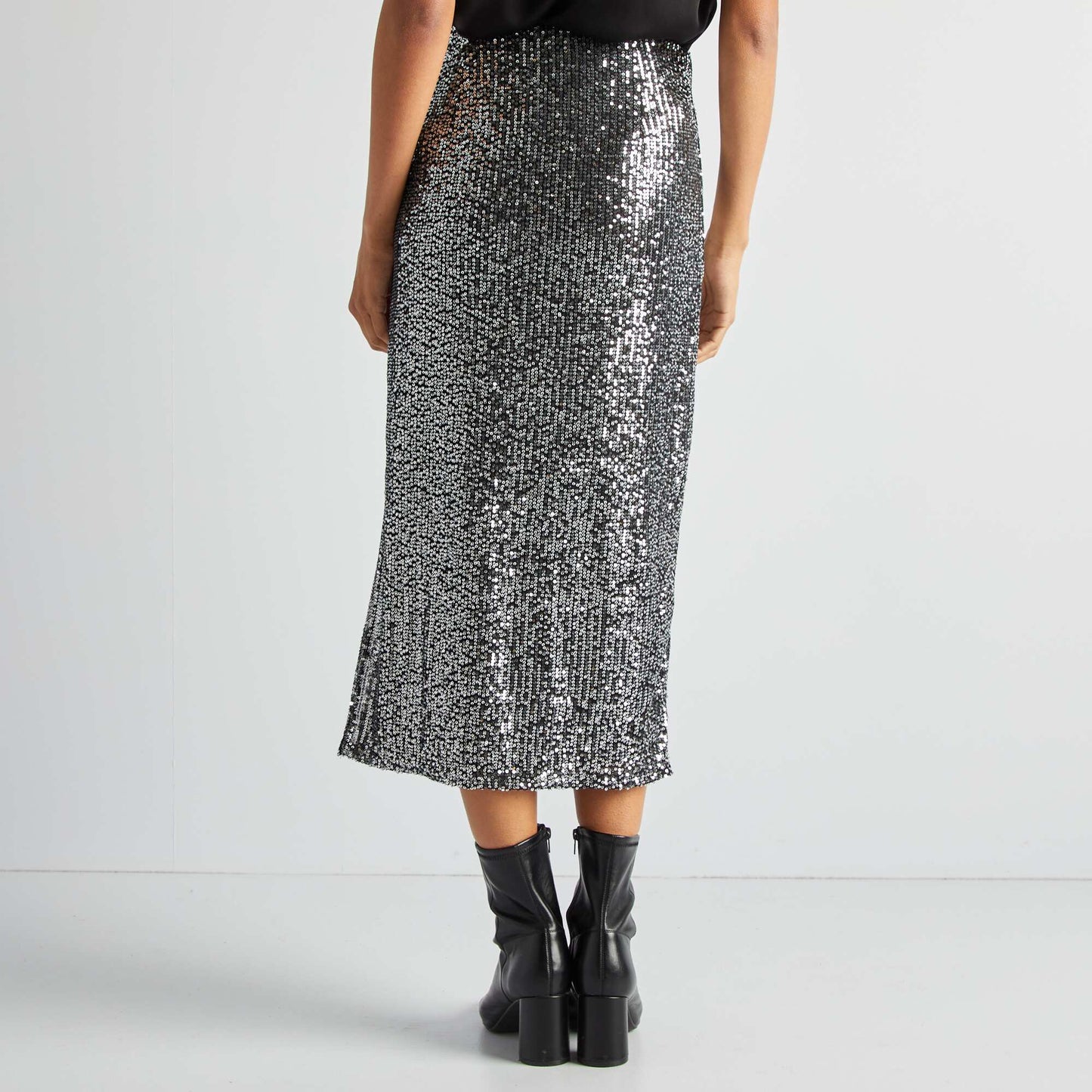 Sequined party skirt GREY