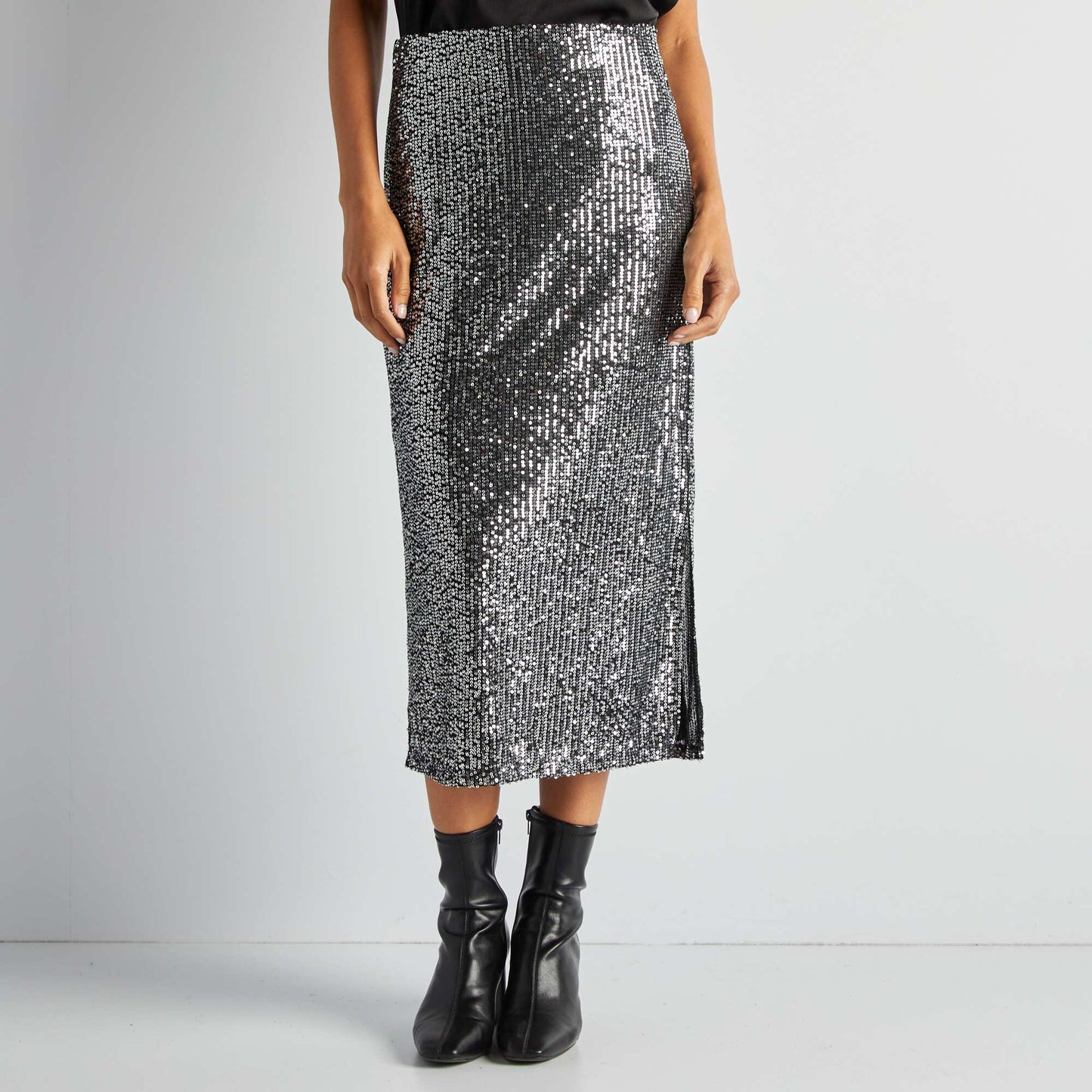 Sequined party skirt GREY