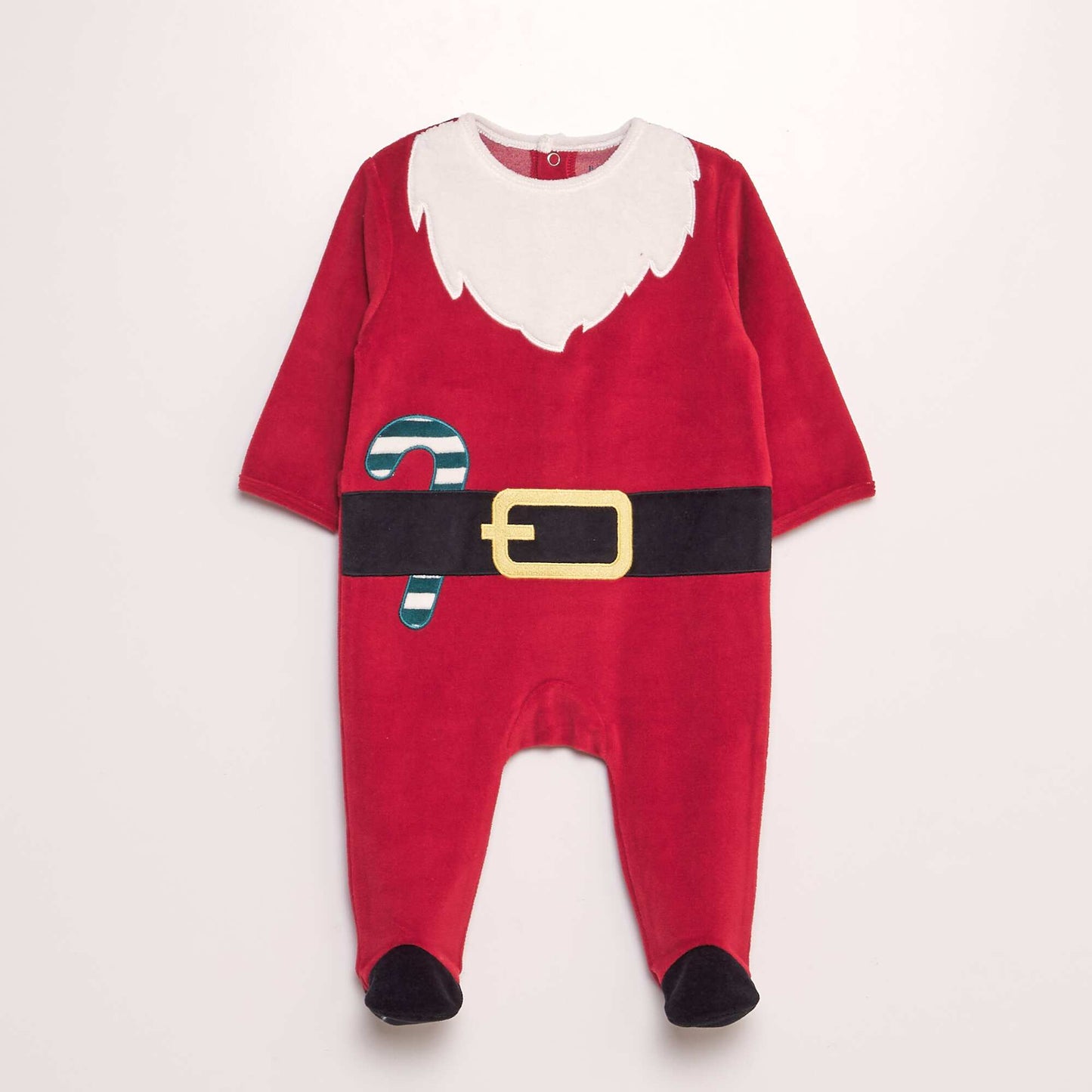 Christmas fleece sleepsuit and hat RED