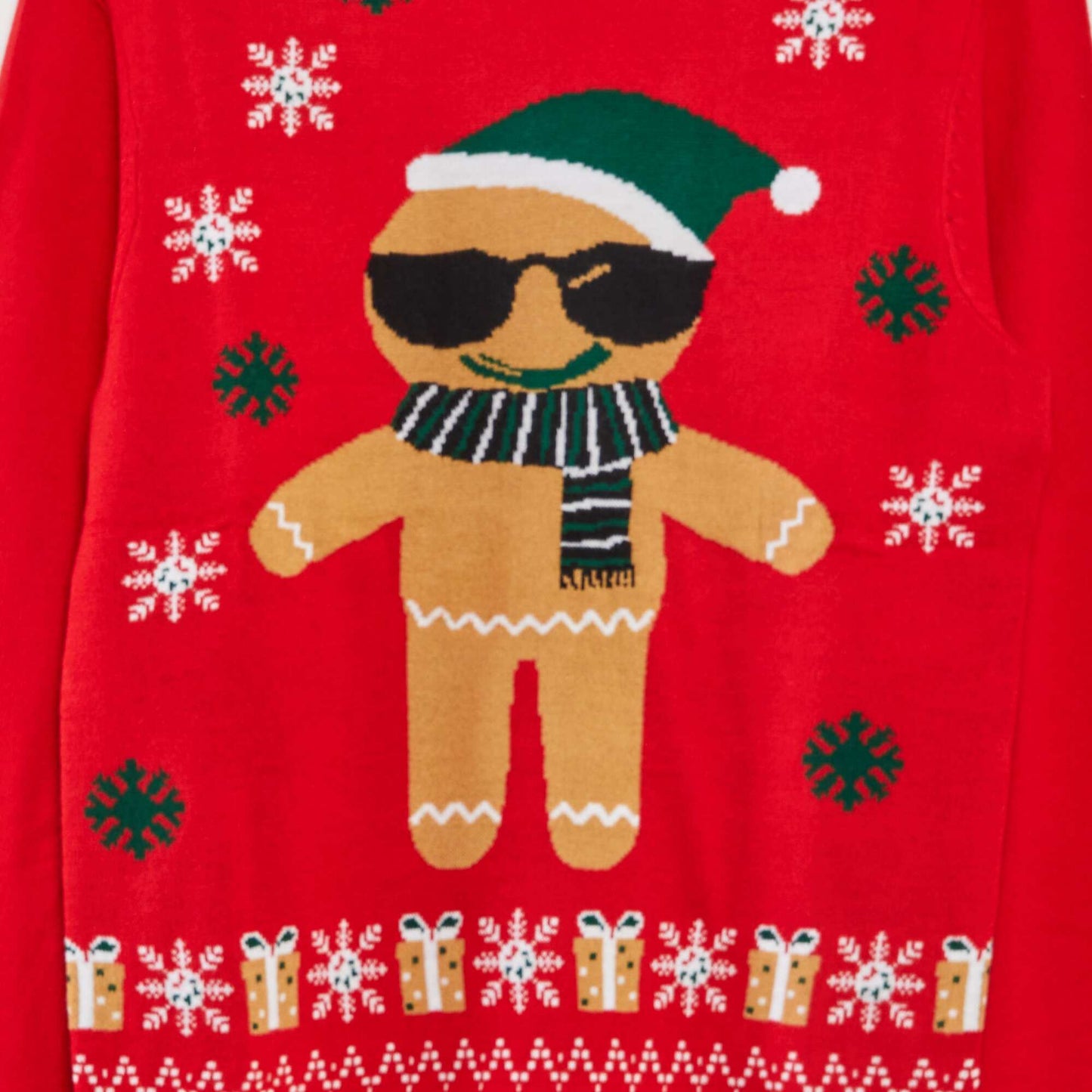 Gingerbread man Christmas jumper RED