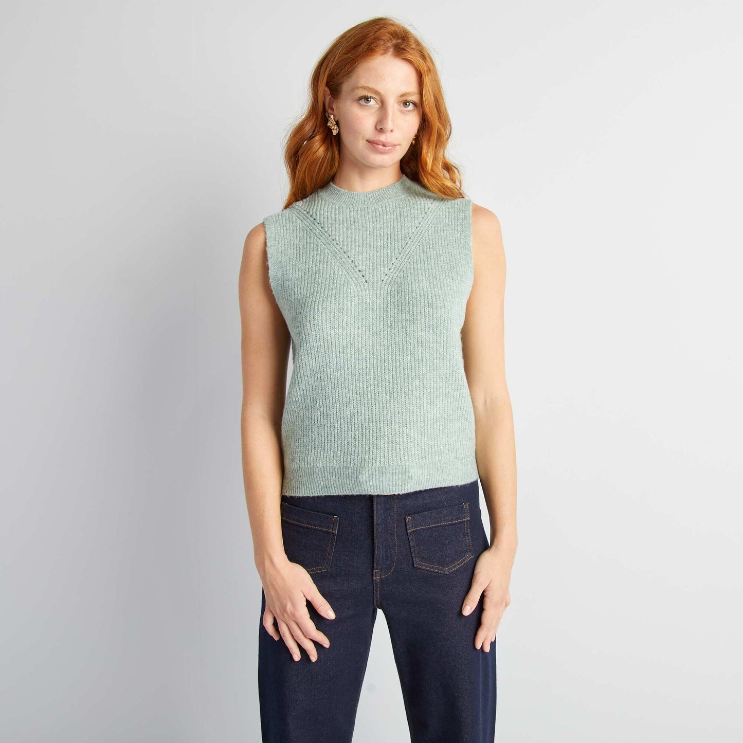 Knit tank top GREEN