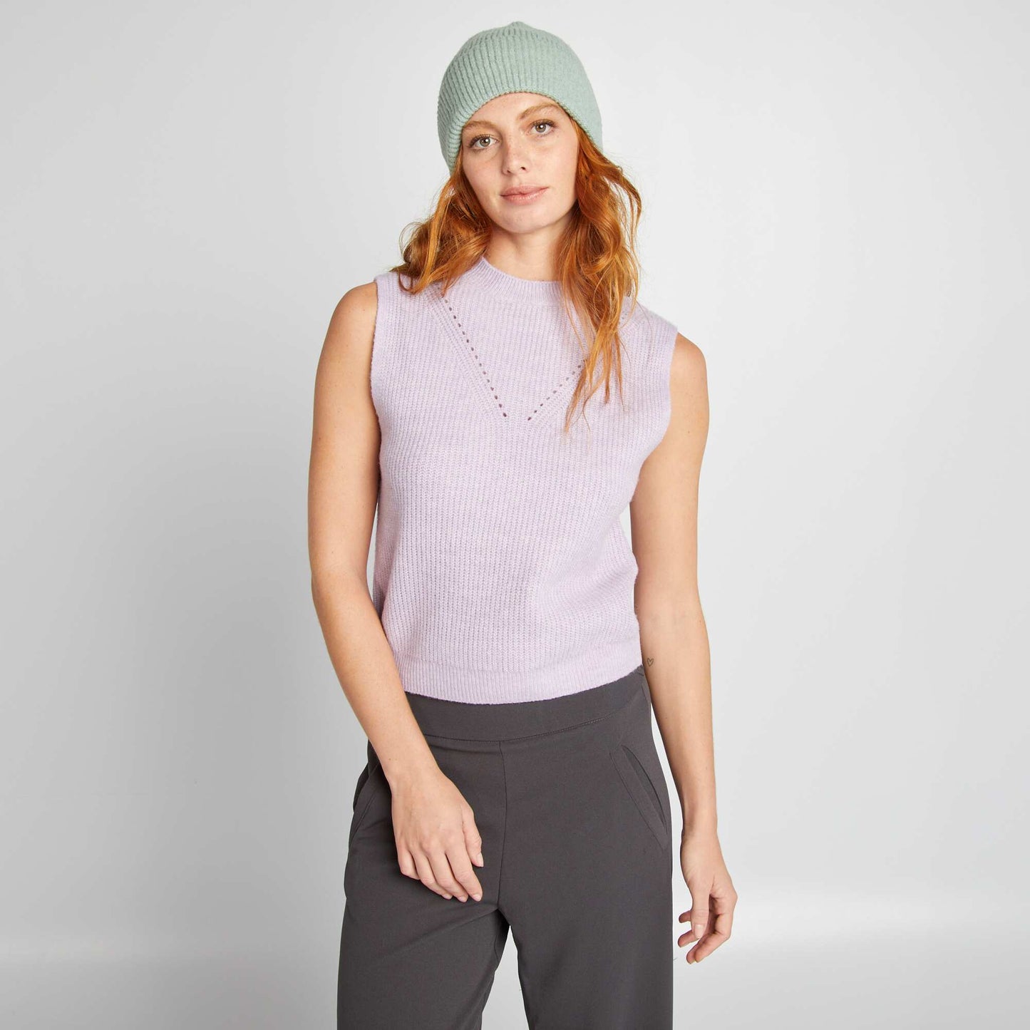 Knit tank top PURPLE