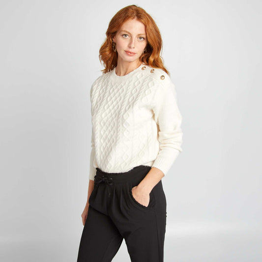 Chunky knit sweater WHITE