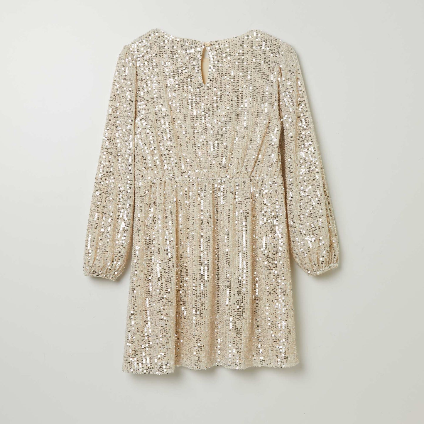 Sequined dress with matching scrunchie BEIGE