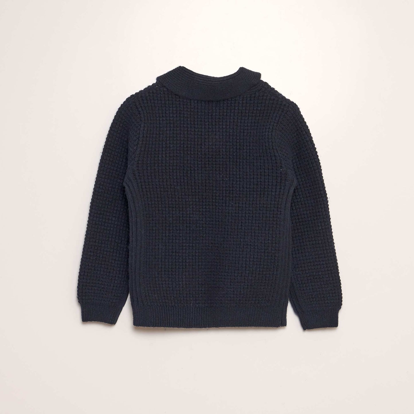 Knitted shawl collar sweater BLUE