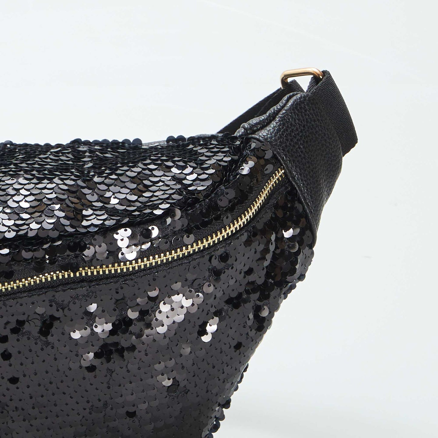 Sequined waist bag BLACK