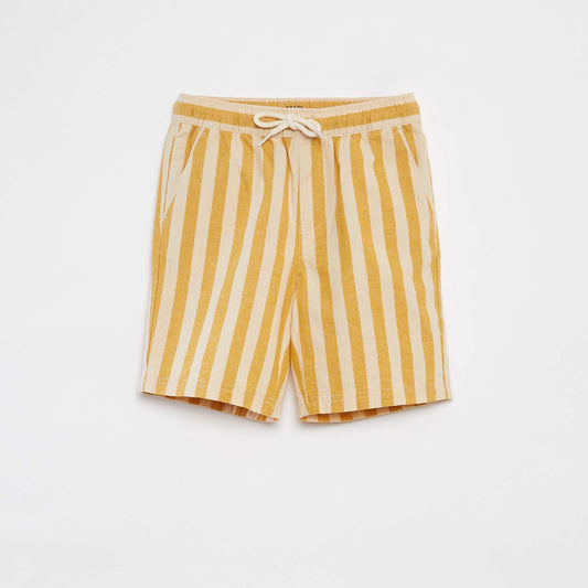 Striped shorts with pockets WHITE