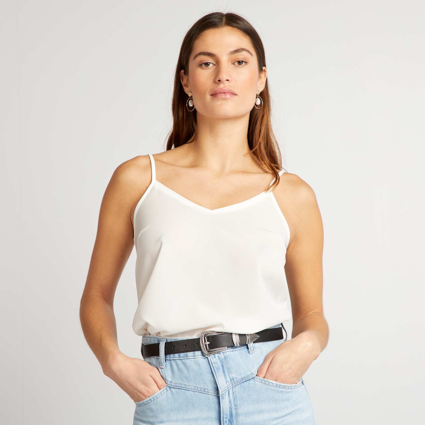 Top with thin straps White