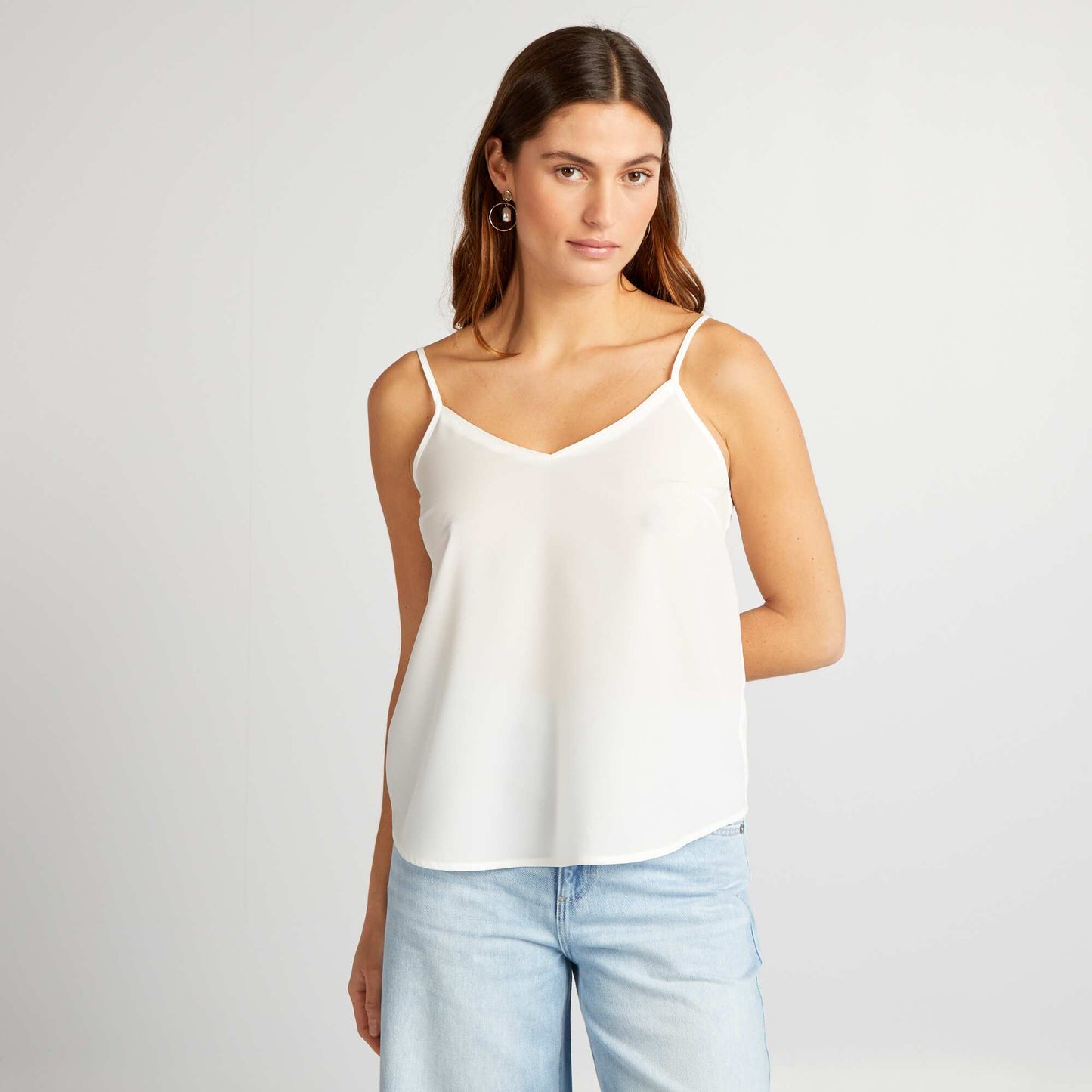 Top with thin straps White