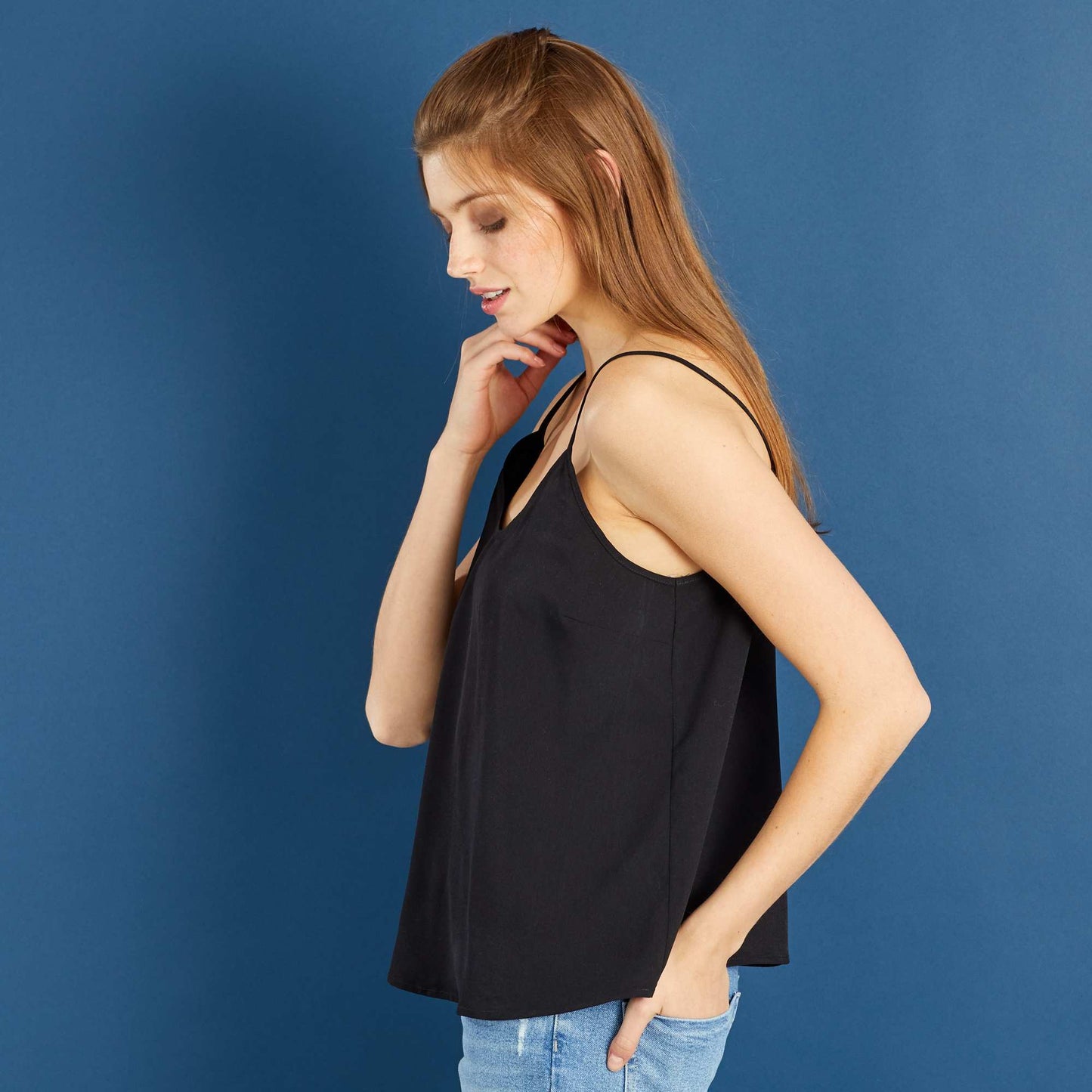 Top with thin straps black