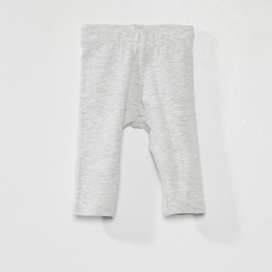 Long plain jersey knit leggings GREY