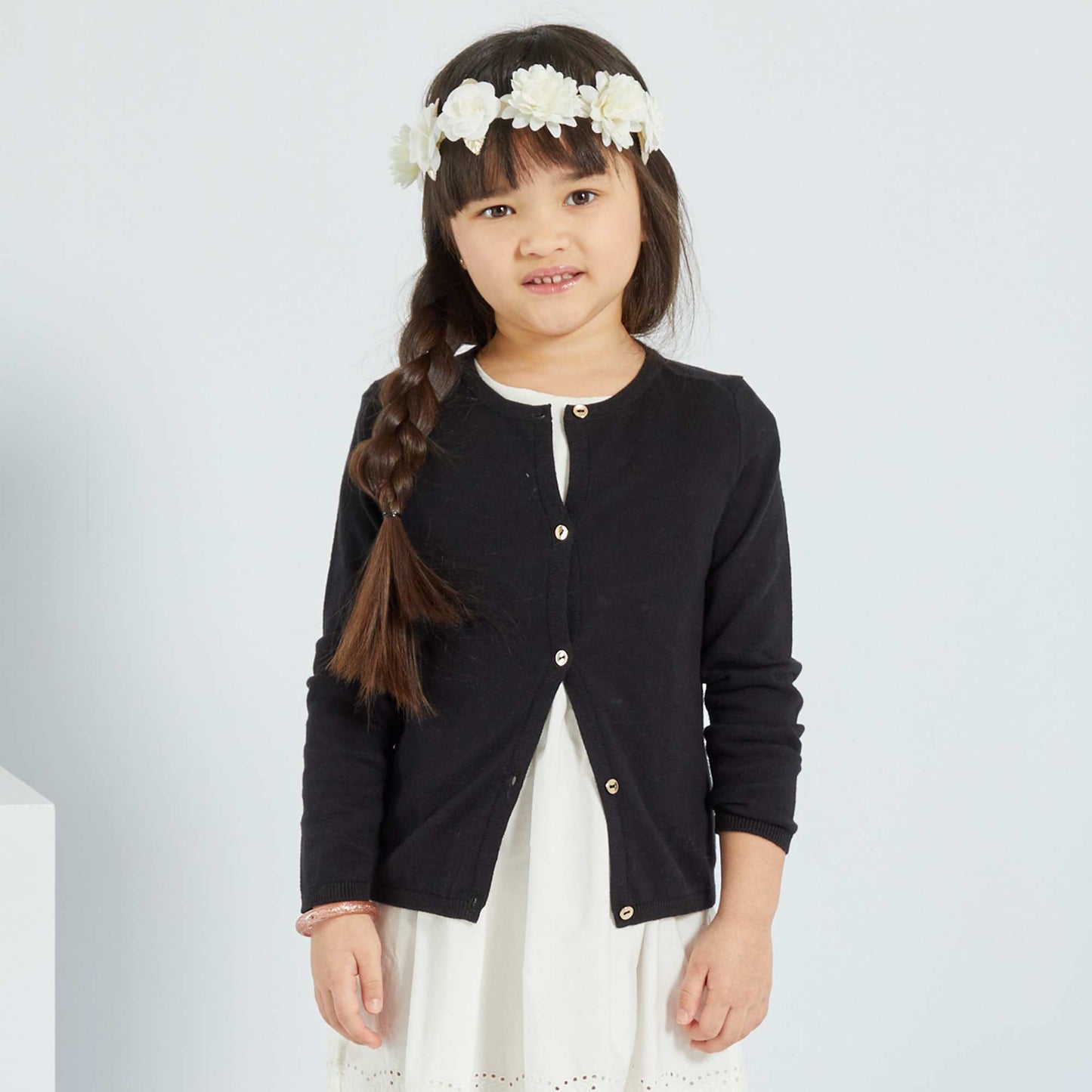 Fine knit cardigan black