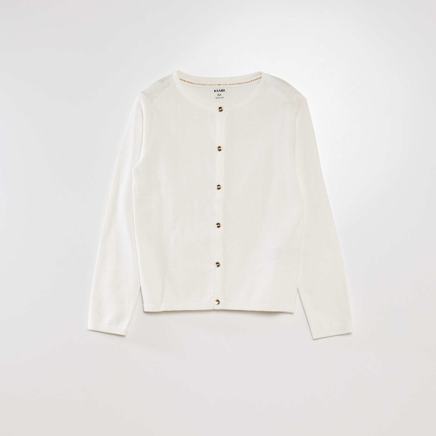 Fine knit cardigan White