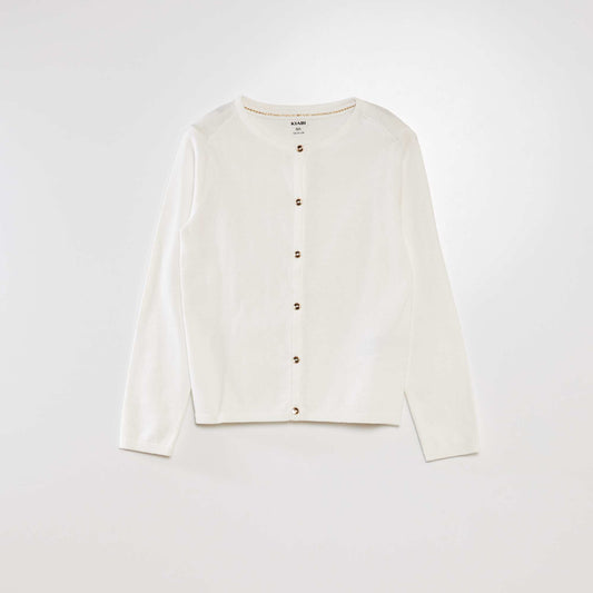 Fine knit cardigan White