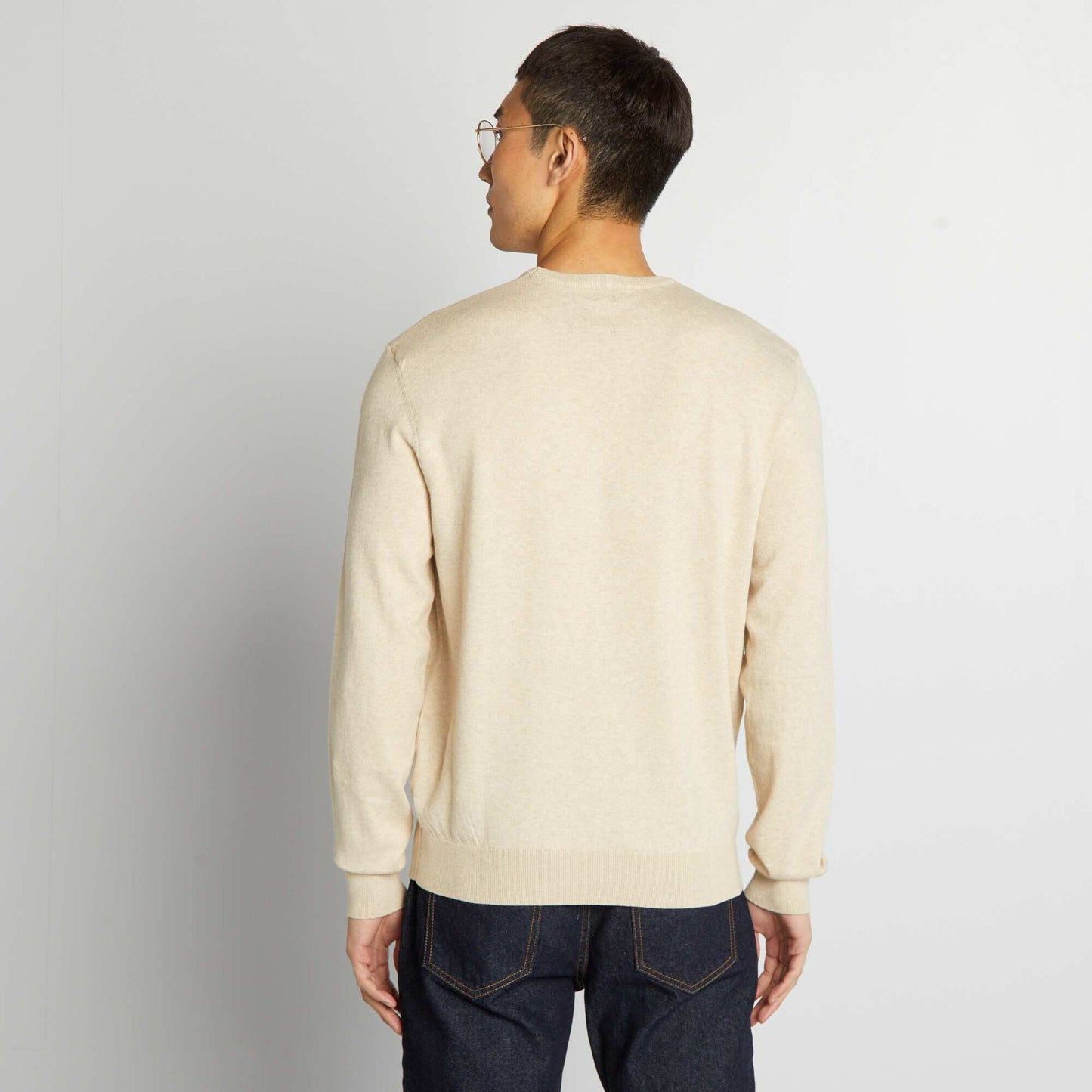 Round neck sweater BEIGE