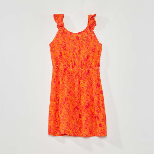 Crêpe knit dress ORANGE