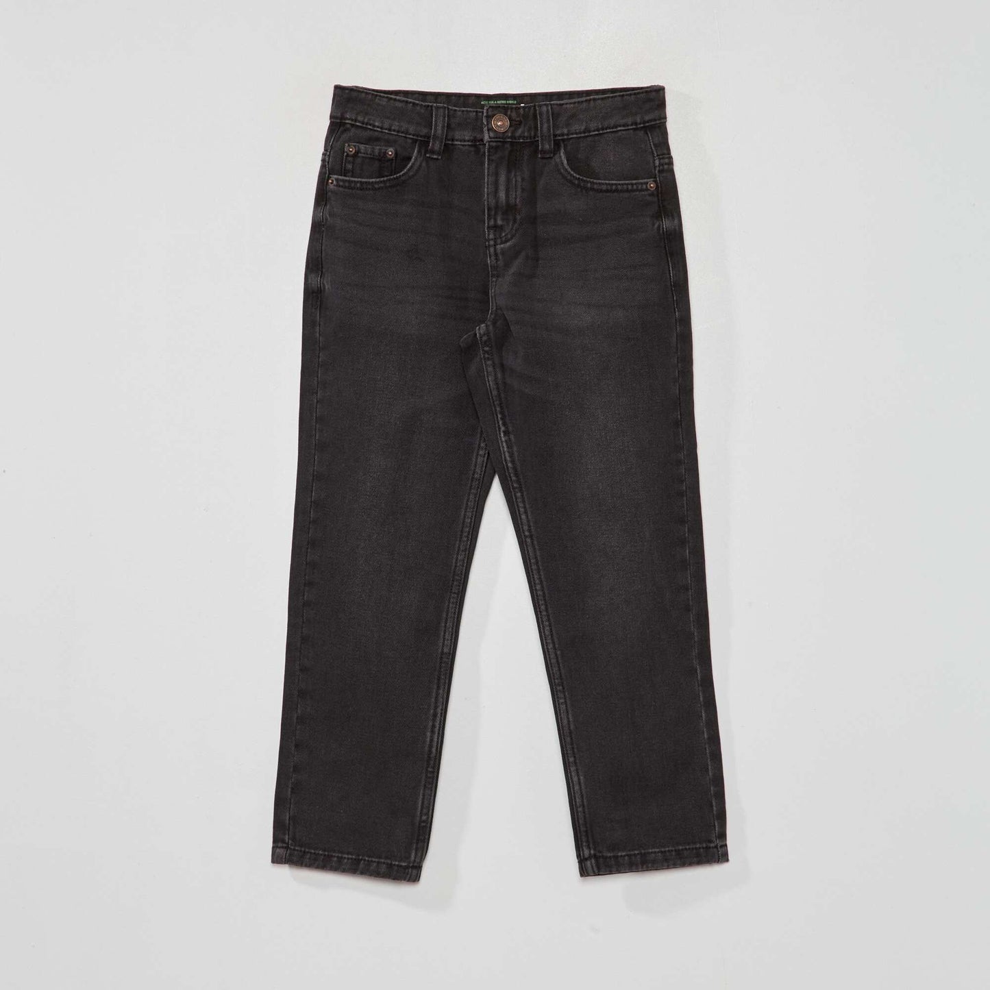 5-pocket straight-leg jeans BLACK