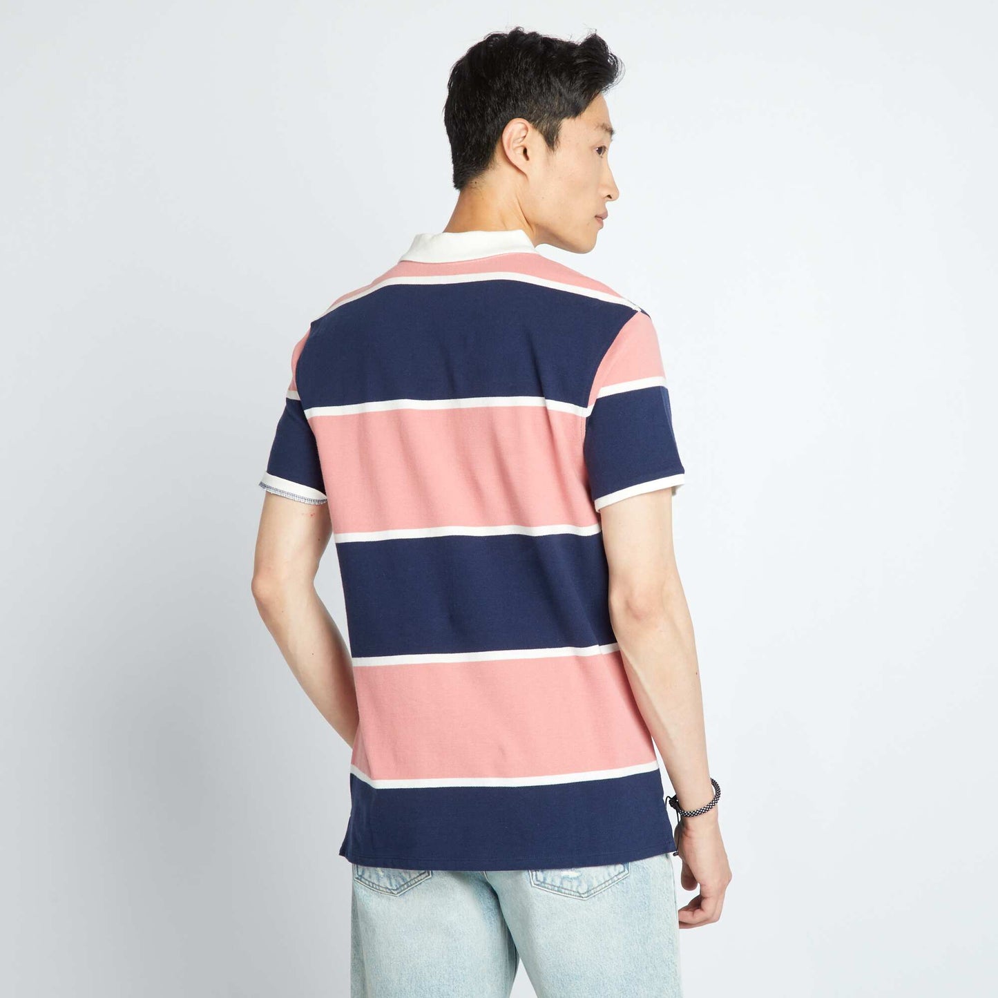 Striped cotton piqué polo shirt RAY ROSBLU