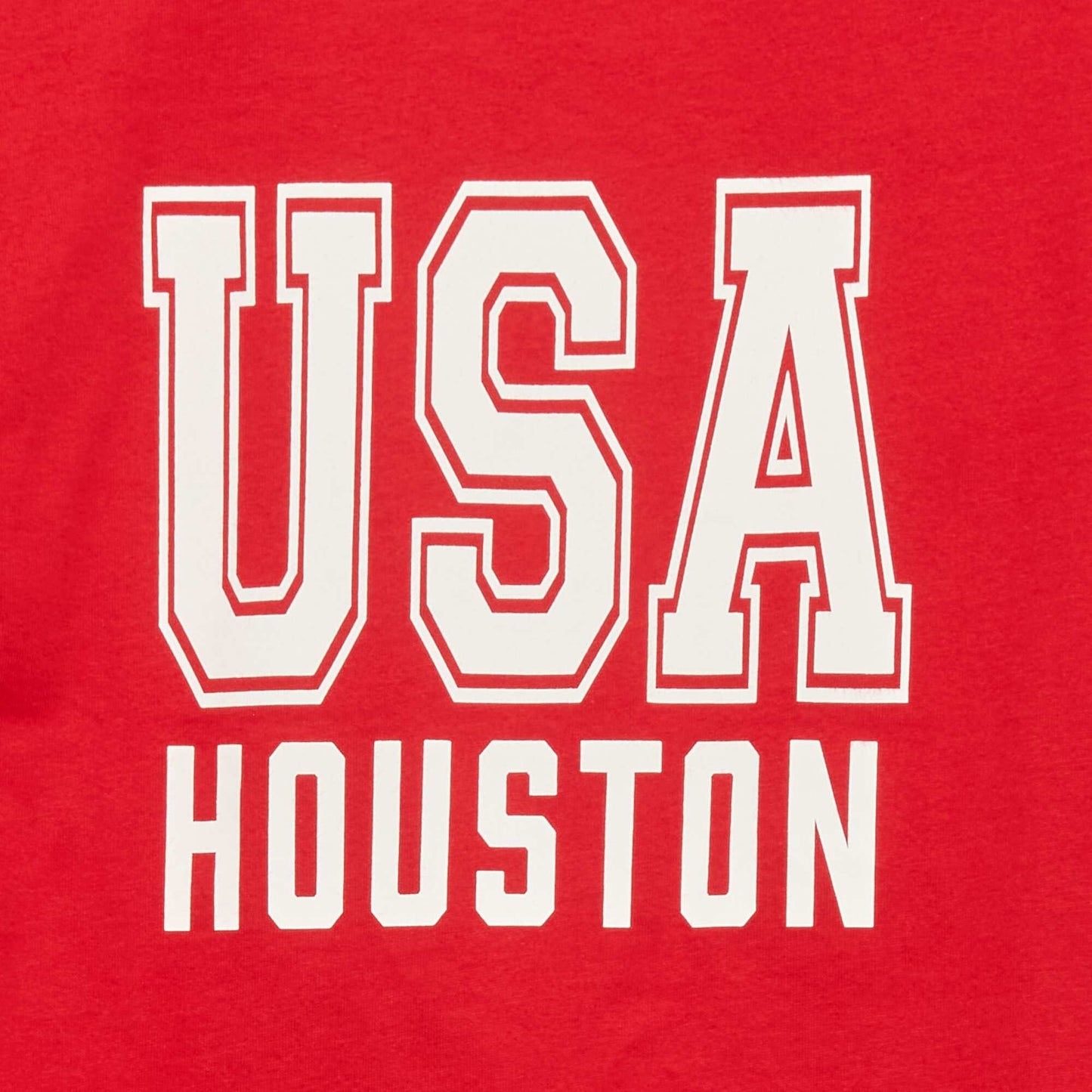 USA Houston print T-shirt RED_PMA3