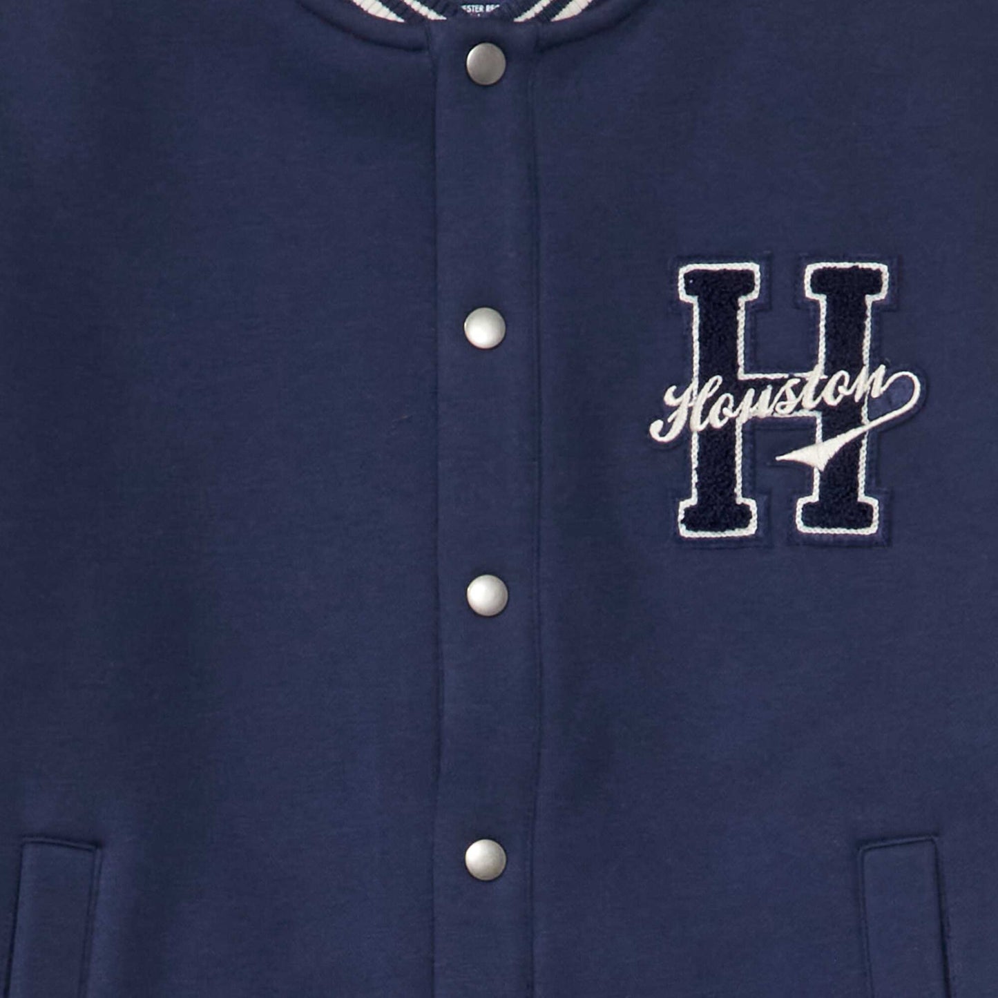 Varsity-style sweatshirt fabric jacket Blue
